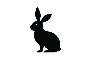 Obraz premium a silhouette of cute rabbit vector art illustration