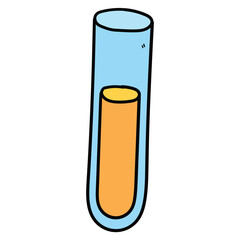Hand drawn cartoon laboratory beaker on white background.