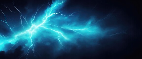 Cyan lightning beautiful abstract banner background