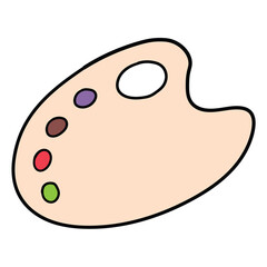 Fototapeta premium Hand drawn cartoon palette on a white background.