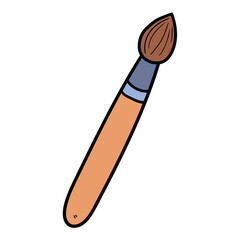 Hand drawn cartoon paintbrush on white background.