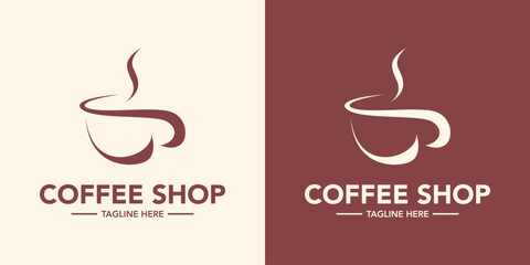 Simple coffee shop logo design. Cafe logo simple design template