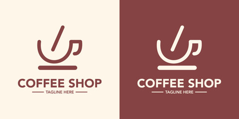 Simple coffee shop logo design. Cafe logo simple design template