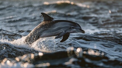 Fototapeta premium Dolphin Leaping from the Water.