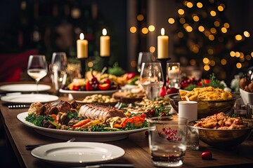 Christmas day food dinner supper.