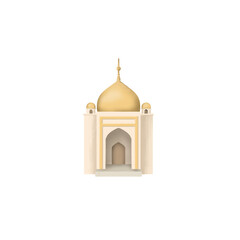 mosque icon, Muslim place of worship with a gold theme
