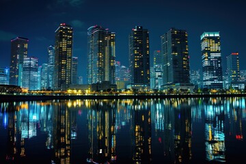 Naklejka premium Skyline buildings city architecture metropolis.