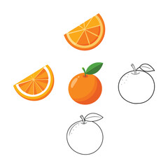 Flat orange vector art work