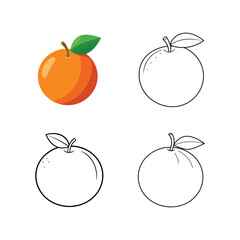 Flat orange vector art work