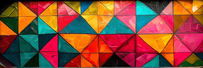 Abstract Geometric Pattern of Bright Colors Illustration
