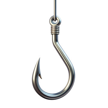 recommend clip art: Fishing hook isolated on background, simple steel metal hook for sport fishing