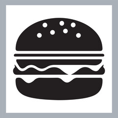 Logotype icons single burger illustration silhouettes in white background