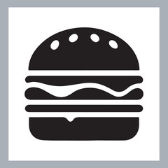 Logotype icons single burger illustration silhouettes in white background