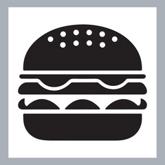 Logotype icons single burger illustration silhouettes in white background