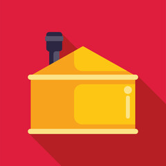 Simple illustration of a yellow silo storing harvested grain on the farm, perfect for agricultural or farming related themes