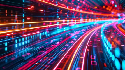 Fototapeta premium A vivid representation of high-speed data transmission