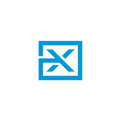 Initial Letter X Square logo design vector template