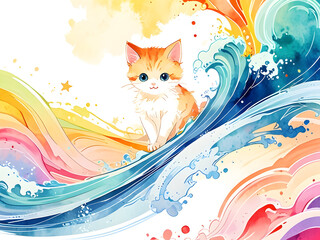 background with cats,Ai generated 