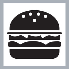 Logotype icons single burger illustration silhouettes in white background