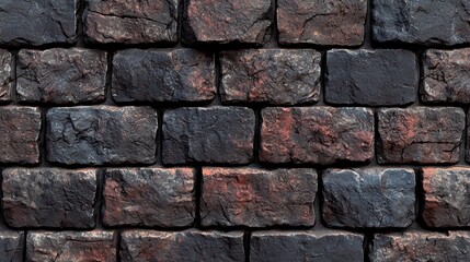 Fototapeta premium A brick wall with a black and red color