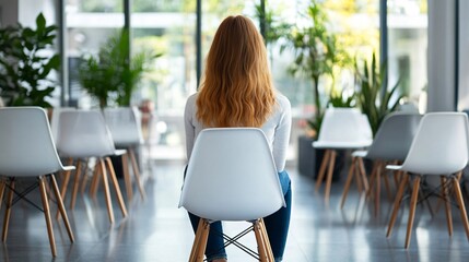 Professional Woman Waiting for Appointment Indoor