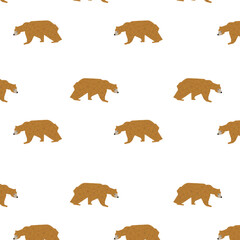 Brown bear seamless pattern