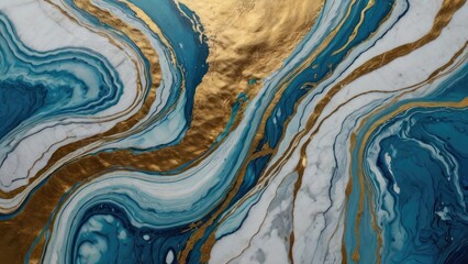 Elegant Teal and Gold Stone Pattern..