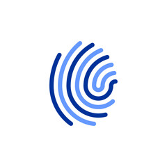 blue fingerprint logo vector icon