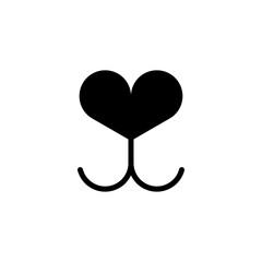 dog nose heart shape logo vector icon