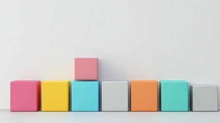 Obraz premium SWOT analysis, colorful blocks representing strengths and weaknesses, 3D illustration on a white background.