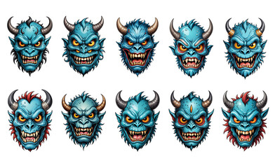 Blue Monster. Pattern for printing on wall decorations, fabrics, covers, t-shirts and for use in graphics.