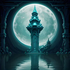 Fototapeta premium surreal landscapes in bluish tones