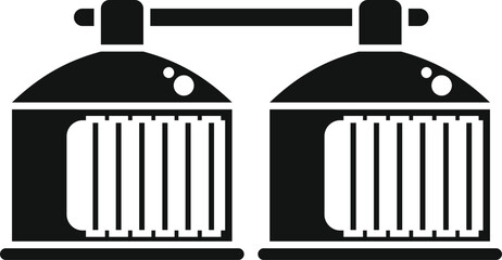 Bioreactor tanks equipment for making beer on white background