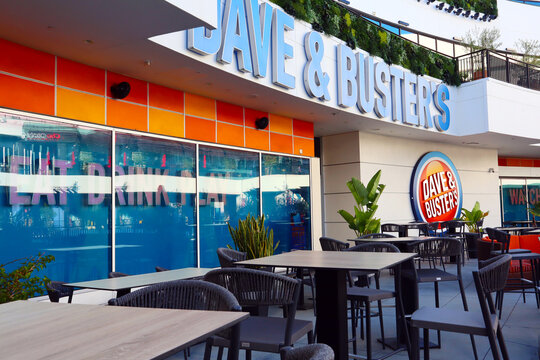 Hollywood (Los Angeles), California &ndash; July 20, 2024: Dave & Buster's, American restaurant and entertainment business located at Ovation Hollywood