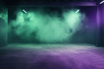 Obraz premium Empty room backgrounds purple green.