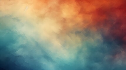 Grainy color gradient background with blurred blue, teal, red, beige, and orange tones. Abstract noise texture for poster and banner design