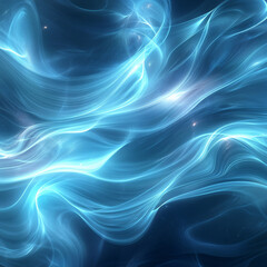 Fototapeta premium A futuristic digital wavy background featuring smooth, flowing waves in cool tones of icy blue and silver