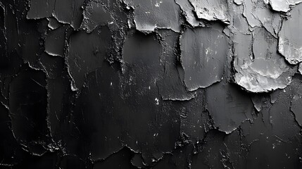 Fototapeta premium Dark black-white grainy background, grunge noise texture gradient banner