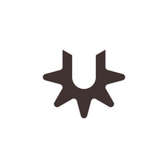 letter u gear vector logo mechanics symbol