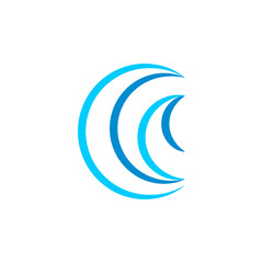 letter c wave water tourism logo vector