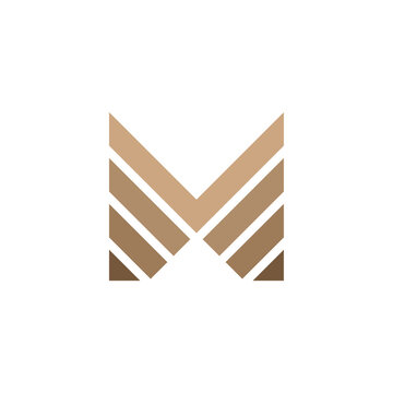 letter m parquet flooring laminate logo vector icon