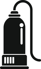 Black and white vector illustration of a vacuum erection device, a medical tool used to treat erectile dysfunction