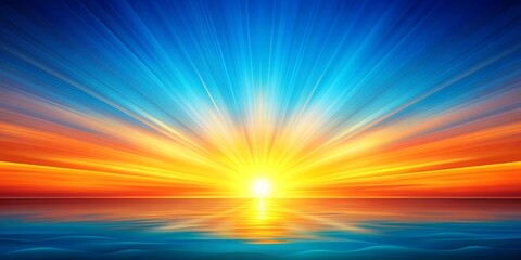 Obraz premium Vibrant abstract sunrise background with gradients of orange, yellow, and blue hues