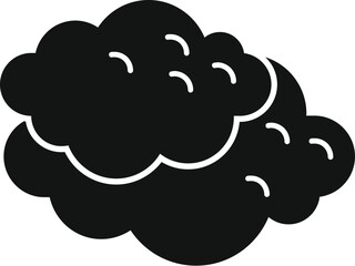 Black silhouette of fluffy cloud floating in the sky, a symbol of overcast and rainy weather