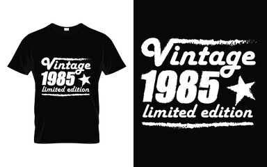 Vintage 1985 limited edition Retro Vintage Birthday Graphic T-shirt Design
