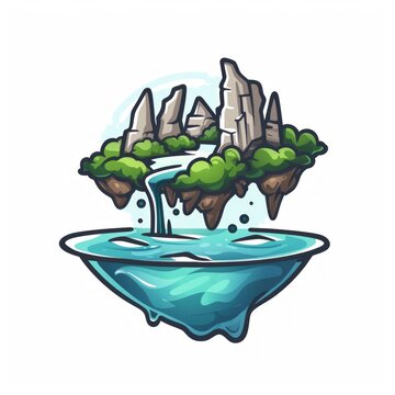 recommend clip art: Desert island in the ocean cartoon vector illustration isolated on white background