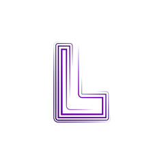 purple lines logo letter l vector