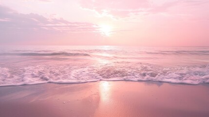 Fototapeta premium Pink Sunset on a Calm Beach