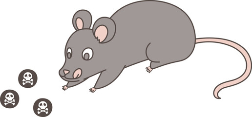 毒餌に引っかかるネズミ