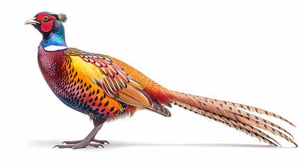 Fototapeta premium golden pheasant,Luxurious golden pheasant with an open tail.